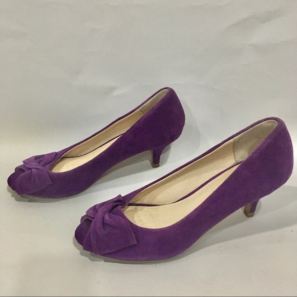 Airflex 'Bingo' Kitten Heels Size 6 Purple Suede - Picture 4 of 11
